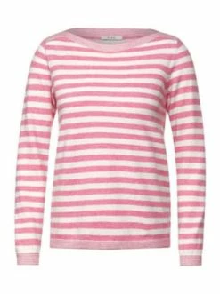 Tops & Shirts Cecil Pullover TOS Cozy Striped In Pink Günstig Kaufen