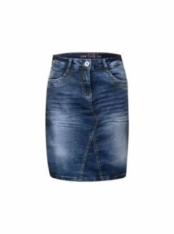 Große Größen Cecil Röcke In Mittel-blau Günstig Kaufen -Carlo Colucci Shop cecil rocke in mittel blau 7