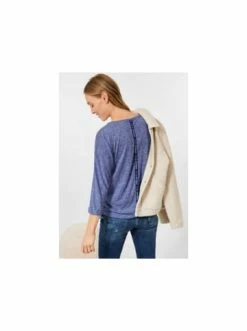 Große Größen Cecil Rundhals T-Shirt In Blau Günstig Kaufen -Carlo Colucci Shop cecil rundhals t shirt in blau 1