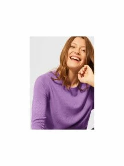 Pullover & Cardigans Cecil Rundhalspullover In Violett Günstig Kaufen