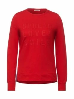 Pullover & Cardigans Cecil Sweatshirt Mit Wording In Rot Günstig Kaufen
