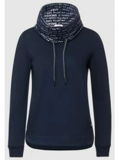 Tops & Shirts Cecil Sweatshirt Print Inside In Marineblau Günstig Kaufen