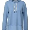 Tops & Shirts Cecil Sweatshirt Stand-Up Collar In Hellblau Günstig Kaufen -Carlo Colucci Shop cecil sweatshirt stand up collar in hellblau