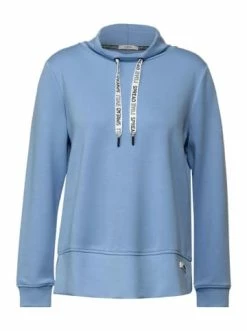 Tops & Shirts Cecil Sweatshirt Stand-Up Collar In Hellblau Günstig Kaufen