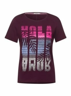 Shirts, Tops & Longsleeves Cecil T-Shirt In Berry Juice Red Günstig Kaufen