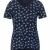 Shirts, Tops & Longsleeves Cecil T-Shirt In Deep Blue Günstig Kaufen