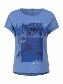 Shirts, Tops & Longsleeves Cecil T-Shirt In Forever Blue Günstig Kaufen