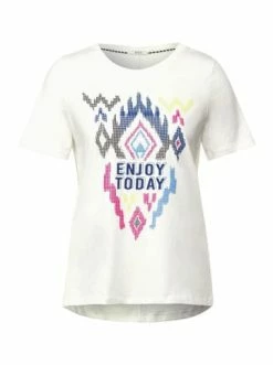 Shirts, Tops & Longsleeves Cecil T-Shirt In Vanilla White Günstig Kaufen