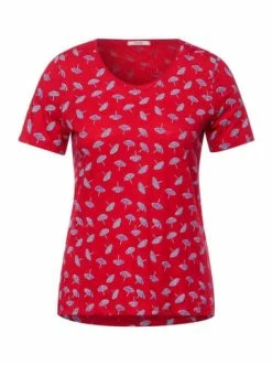 Shirts, Tops & Longsleeves Cecil T-Shirt In Vibrant Red Günstig Kaufen